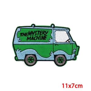 Mystery Machine cartoon bus embroidered patch for clothing DIY decor 11x7cm