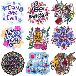 Toppe Ricamate in Stile Bohemien Citazioni Ispiratrici Vintage Applicazioni Floreali per Decorazione Fai da Te Abbigliamento Giacche Cappelli Borse