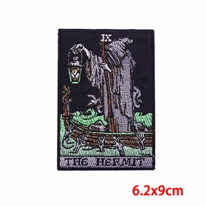 Punk Tarot The Hermit embroidered patch for jackets with vintage design 6.2x9cm