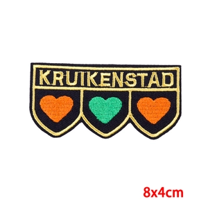 Kruikenstad carnival embroidered patch with 8x4cm size and colorful heart pattern