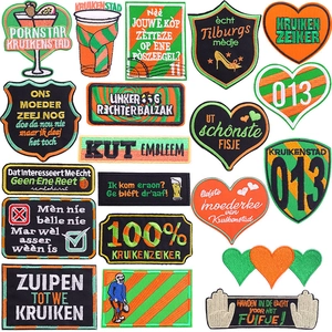 Tilburg Kruikenstad Carnival Embroidered Patches For DIY Clothing Hats Backpacks Cartoon Letter Embroidery Applique Patches