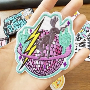 Cartoon animal and landscape embroidered patches for DIY clothing and outdoor bags