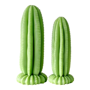 Long cactus-shaped silicone mold for candle making in two different sizes