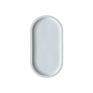 Minimalist white oval silicone resin mold for DIY coaster or jewelry storage tray casting