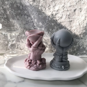 Moule main de squelette à la rose et sphère crâne en silicone pour résine époxy DIY