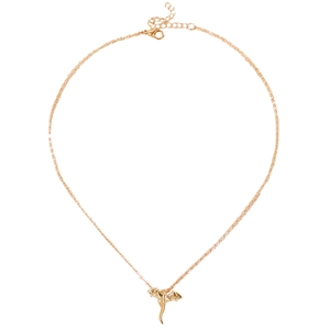 Vue détaillée d'un collier avec pendentif dragon doré et fermoir réglable