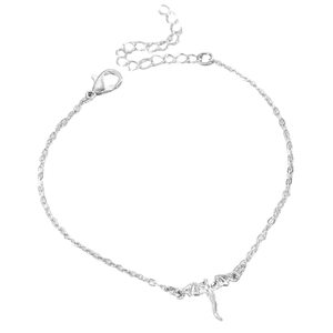 Bracelet de cheville dragon punk argenté avec chaîne d'extension réglable détail
