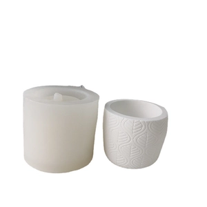 Silicone mold for DIY flower pots with leaf embossed pattern for cement and resin art