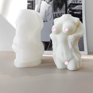 Macro shot of 3D angel wings female torso silicone mold for candle and plaster art making