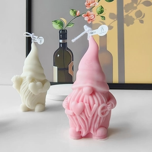 Stampo in silicone per candela gnomo con cuori LOVE per regali di San Valentino fatti a mano