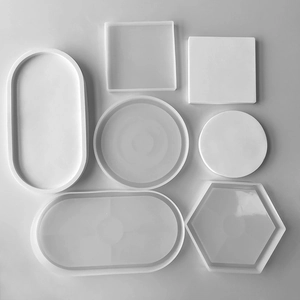 Set of multi-shape silicone resin molds including oval, square, and hexagonal geometry