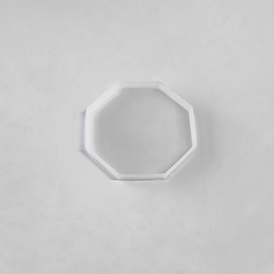 Top view of translucent white octagonal silicone mold for DIY resin coaster and tray crafts