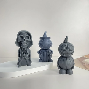 Stampo in silicone zucca e scheletro di Halloween per candele fai da te e decorazioni