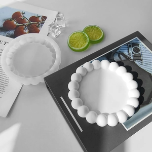 Bubble edge round tray silicone mold for DIY resin plaster desktop decor dish