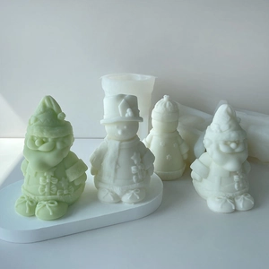 Christmas snowman and Santa Claus silicone molds for DIY scented candles and gypsum crafts