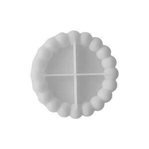 Bubble edge round silicone mold with four compartments for DIY resin and plaster crafts