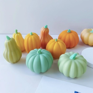 Set of 9 matte pastel pumpkin molds for baking, candle making and festive DIY crafts