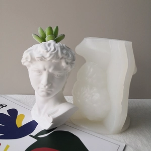 Classic David statue silicone mold for DIY succulent planters and plaster art decor