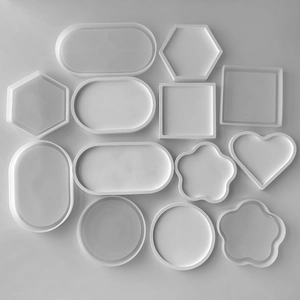 Detailed set of white silicone molds for DIY resin casting and jewelry tray making