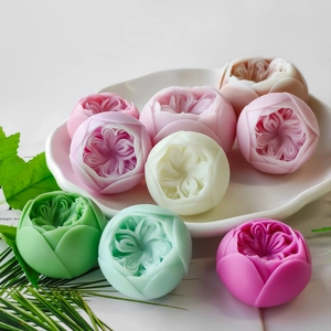 3D Austin Rose silicone mold for DIY flower scented candles and handmade soap making