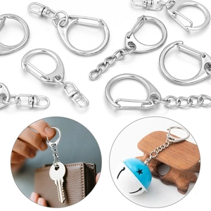 Glänzender D-Ring Schlüsselanhänger-Bausatz aus Legierung mit Karabinerhaken für DIY