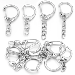 Zinklegierung D-Ring Federverschluss Mit Kette Drehverschluss Für DIY Schmuck Schlüsselanhänger Herstellung Taschenzubehör