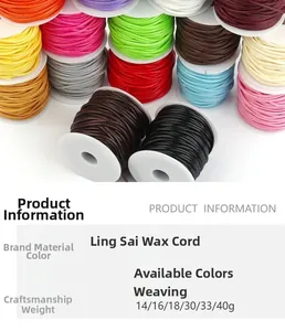Bobinas de cordón de cera trenzado multicolor para accesorios de joyería DIY