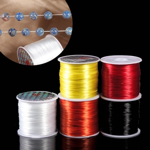 Flat elastic crystal string spools for DIY jewelry making in multiple vivid colors