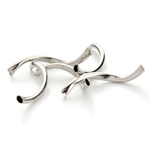 Polished silver curved tube spacer beads for DIY jewelry making and bracelet assembly