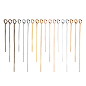 Assorted eye pins for DIY jewelry making in gold, silver, bronze and rose gold finishes