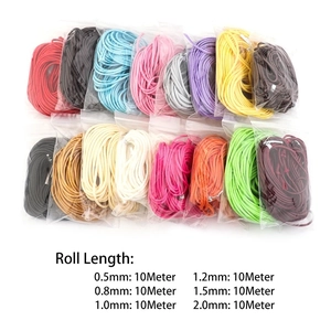 Cordones de cuero PU trenzados a mano para joyería DIY en colores vibrantes mixtos