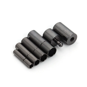 Polished gunmetal copper plug clasps in five sizes for DIY leather cord jewelry