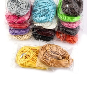 Juego de cordones encerados multicolores para joyería DIY con cierres de metal plateado