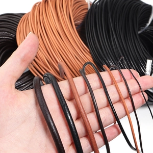 Ronde echt lederen koorden in diverse diktes en kleuren voor DIY-sieradenaccessoires