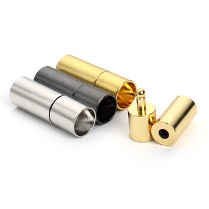 Copper cylinder plug-in clasps for necklaces and bracelets in gold, silver, and gun black