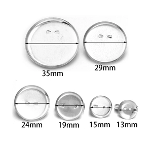 Supports de broche en métal argenté de 13mm à 35mm pour la création de bijoux DIY