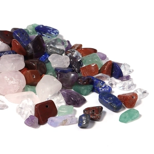 70g natural crushed stone beads set with pre-drilled holes for DIY jewelry making