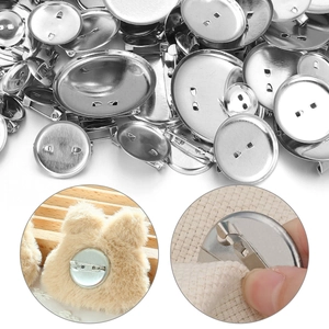 Support de broche rond argenté avec épingles de sécurité pour bijoux DIY tailles variées