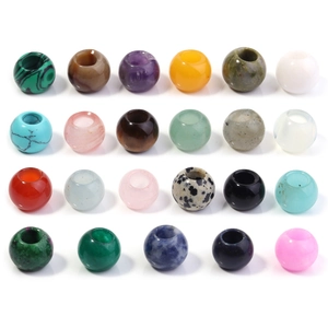 Bunte 12mm Naturstein-Großlochperlen für die DIY Armband-Schmuckherstellung