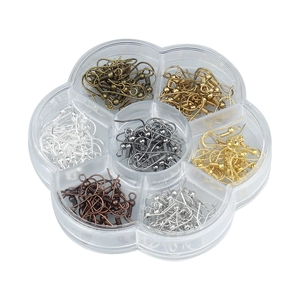 Set di 7 colori di ganci per orecchini in scatola a fiore per creazione gioielli fai-da-te