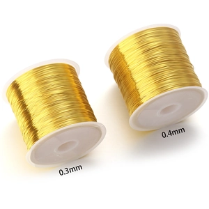 Χρυσό σύρμα χαλκού 0,3mm και 0,4mm για χειροποίητα κοσμήματα DIY και κατασκευές