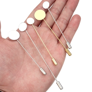 Golden and silver long stick pins with flat base for DIY jewelry making accessories
