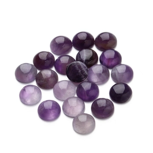 Natuurlijke Paarse Amethist Cabochon Platte Achterkant Rond Gepolijst Edelsteen Voor DIY Sieraden Maken Ring Hanger Accessoire