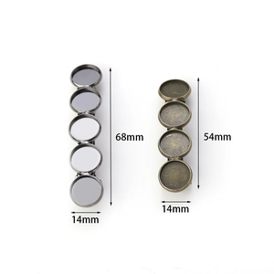 Macro detail of DIY spring hair clips with round bezel trays for jewelry making
