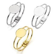 Three DIY bangle base trays in gold and silver finishes with a double-wire open design