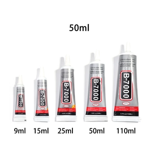 Professional B7000 glue set in five sizes: 9ml, 15ml, 25ml, 50ml, and 110ml tubes
