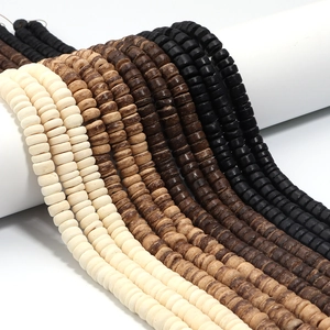 Natural Wood Abacus Beads Flat Round Loose Beads For DIY Jewelry Making Bracelet Necklace Findings Ethic Style