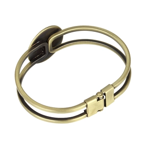 Vintage bronze metal bracelet with 25mm round tray for DIY jewelry making