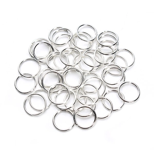 Detailed view of silver jump rings for DIY jewelry making and linking accessories