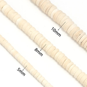 Natural wood abacus beads in 5mm, 8mm, and 10mm sizes for DIY jewelry making and bracelets